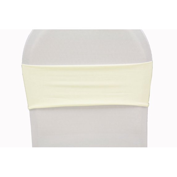 50 Pieces, Spandex Chair Band Approx. 5 inch width x 12 inch length (unstretched) - Ivory
