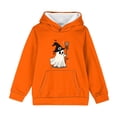 thumbnail image 6 of CBASIHI Girls Halloween Hooded Sweatshirts with Pockets Long Sleeve Pullover Ghost Print Casual Cute Fleece Warm Hoodies Orange 4 T-12 T, 6 of 7