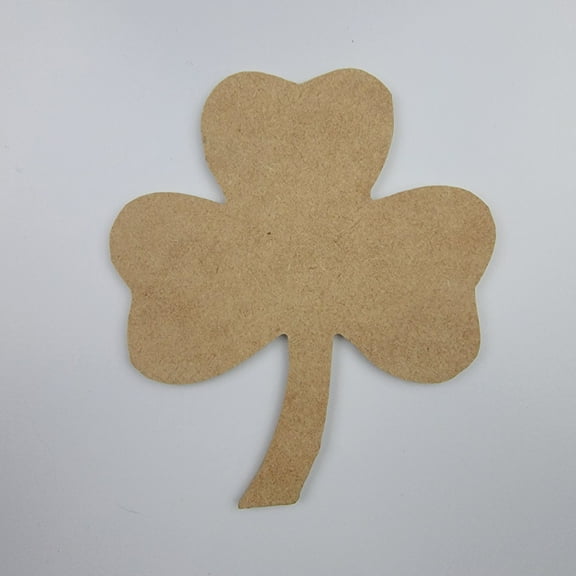 3" Three Leaf Clover, Unfinished Wood Art Shape by Wooden Craft Cutouts, 1-4 Thickness