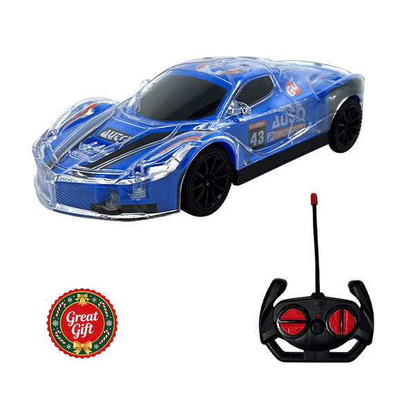 Remote Control Racing Supercar with Flashing LED Lights, RC High Speed Race Car Vehicle, Kids Indoor Play Toy Car, Christmas Birthday Holiday Gift for Toddler Boys Girls Ages 3
