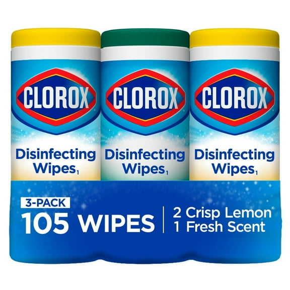 Clorox Cleaning Wipes Lemon & Fresh Scent Variety, 3 Pack - 105 Wipes