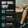 thumbnail image 4 of Heali PRO Kinesiology Tape, 20 Pre-Cut Strips, Synthetic Silk, Menthol, Blue, Pack of 1, 4 of 7