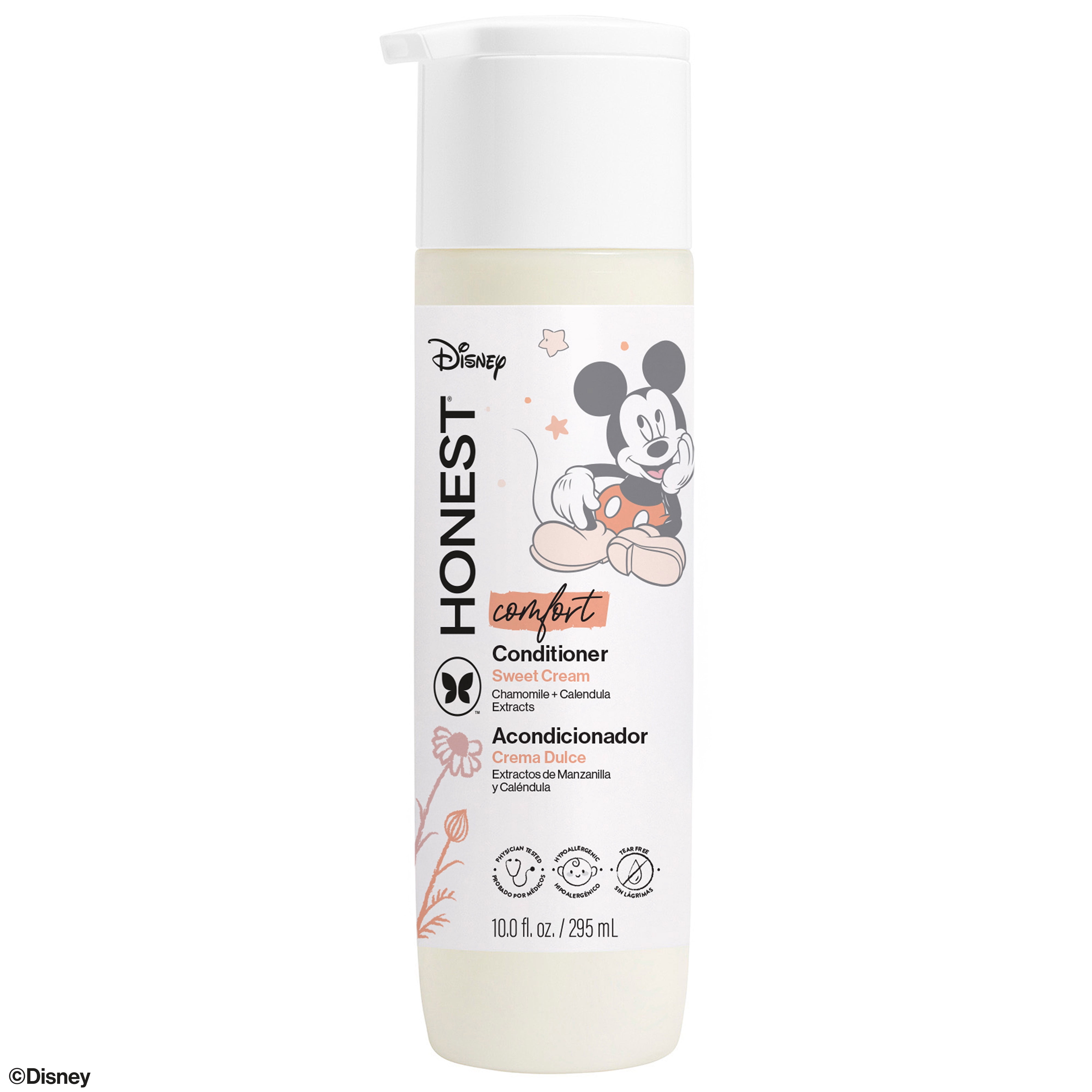 (2 pack) The Honest Company Silicone-Free Conditioner, Disney Mickey Mouse Comfort Sweet Cream, 10 fl oz