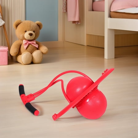 LOLIPPYY Outdoor Red Jumping Ball with Antislip Handle for Balance and Coordination Exercise