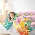 thumbnail image 3 of Manfei Sweet Axolotl Full Size Comforter Sets,Marine Life Bedding Comforter Set,Pink,Pink Reversible,3-Piece,1 Comforter and 2 Pillowcases, 3 of 7