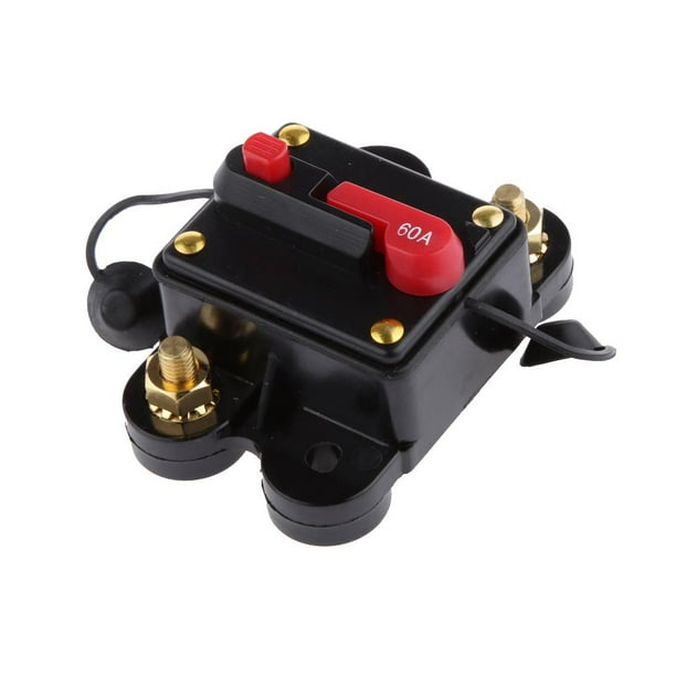 Disyuntor de reinicio manual de 12 V/24 V para coche, barco, estéreo, comprobador, portafusibles, 60 A, 02 60A 02