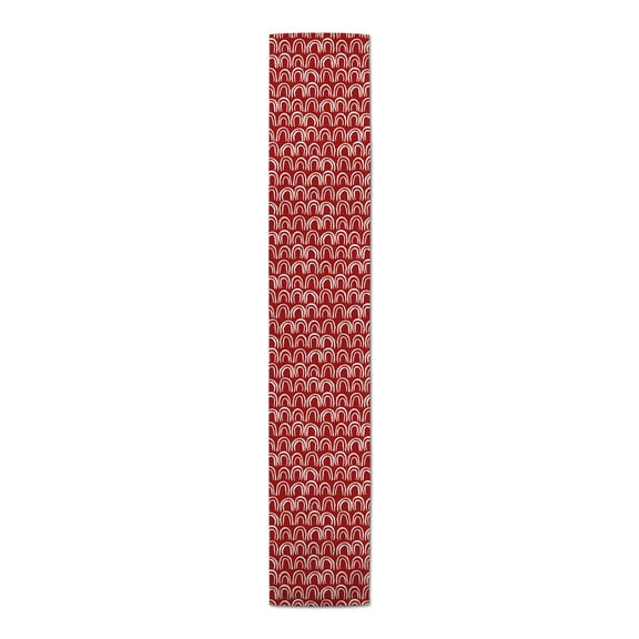 Creative Products Scallop Pattern Red 16x72 Poly Twill Table Runner