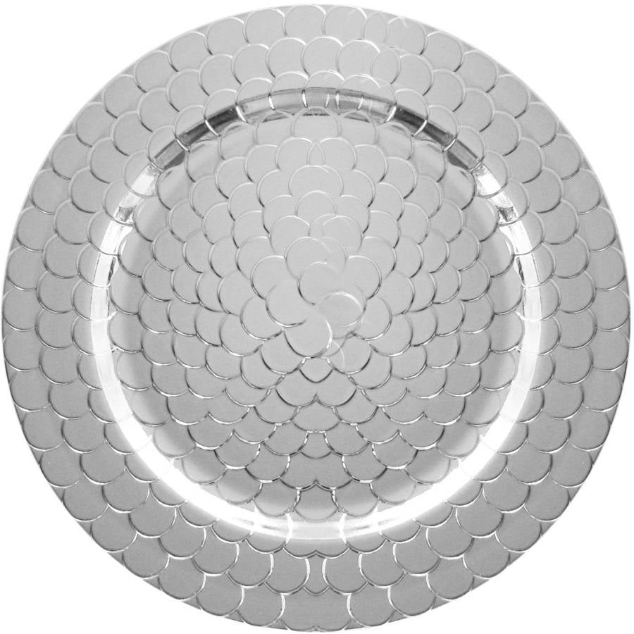 Croc Silver Charger Plates, Set of 4