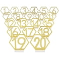thumbnail image 1 of Wedding Table Numbers, Table Numbers 1-20, Gold Mirror Table Numbers and Acrylic Stands, Table Numbers for Wedding Reception, Centerpiece, Party, Anniversary Gold Gold, 1 of 5