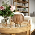 thumbnail image 2 of Beautiful by Drew Barrymore 8" Gold Base Table Lamp with Ribbed Glass Shade, 2 of 8