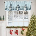 thumbnail image 4 of Christmas Snowman Valances for Windows, 42 x 18in, Winter Tree Snowflakes Blue White Rod Pocket Kitchen Valance Curtain Light Filtering Window Treatments for Living Room Bedroom, 1 Panel, 4 of 7