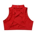 thumbnail image 5 of vastwit Kids Girls 2 Piece Ballet Dance Outfits Sleeveless Crew Neck Crop Tops with Shorts Set Red 12, 5 of 8
