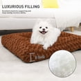 thumbnail image 3 of Cama para perros KSIIA, lavable, de lujo, con almohadilla de felpa para perros, color marrón, 3 of 6