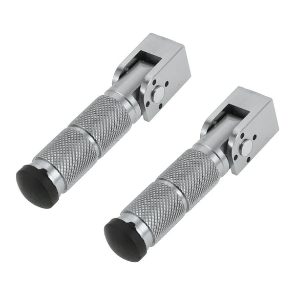 Unique Bargains 2pcs Motorcycle Foot Peg Rear Footpeg Bicycle 90 Degree Folding Footpeg Supports Aluminum Alloy Titanium Tone