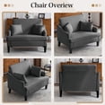 thumbnail image 7 of Bezseller 41" Oversized Accent Chair with Pouf Ottoman for Living Room, Dark Grey, 7 of 7
