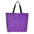 thumbnail image 2 of Bingfone Canvas Tote Bag for Women with Inner Pocket Aesthetic Cute Shopping Tote Bags Reusable Grocery Bags-Glitter Purple, 2 of 9