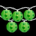thumbnail image 3 of 10-Count Green Shamrock St. Patrick's Day Paper Lantern Lights Clear Bulbs, 3 of 8