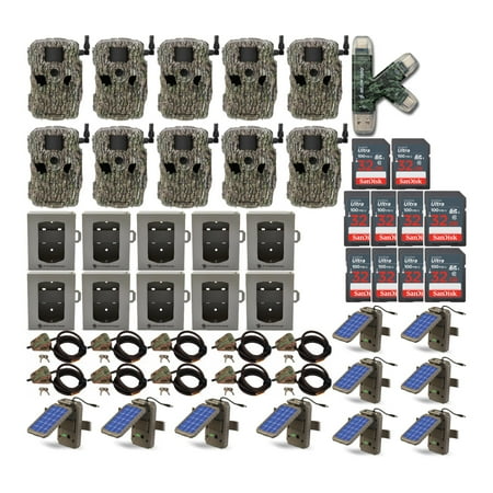 Stealth Cam Fusion X 26MP Dual Carrier Camera (Treebark Camo) Security and Power Bundle (10-Pack)