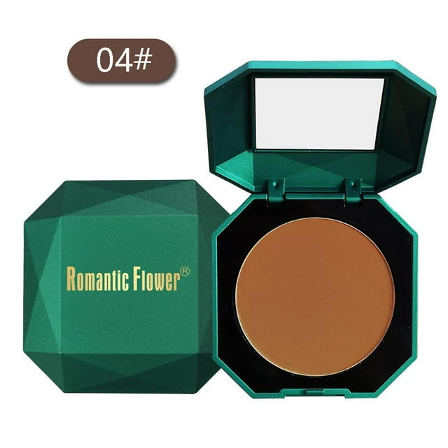 Dark Double-layer Powder With Mirror Powder Puff Matte Cosmetics Waterproof Natural Makeup 10g