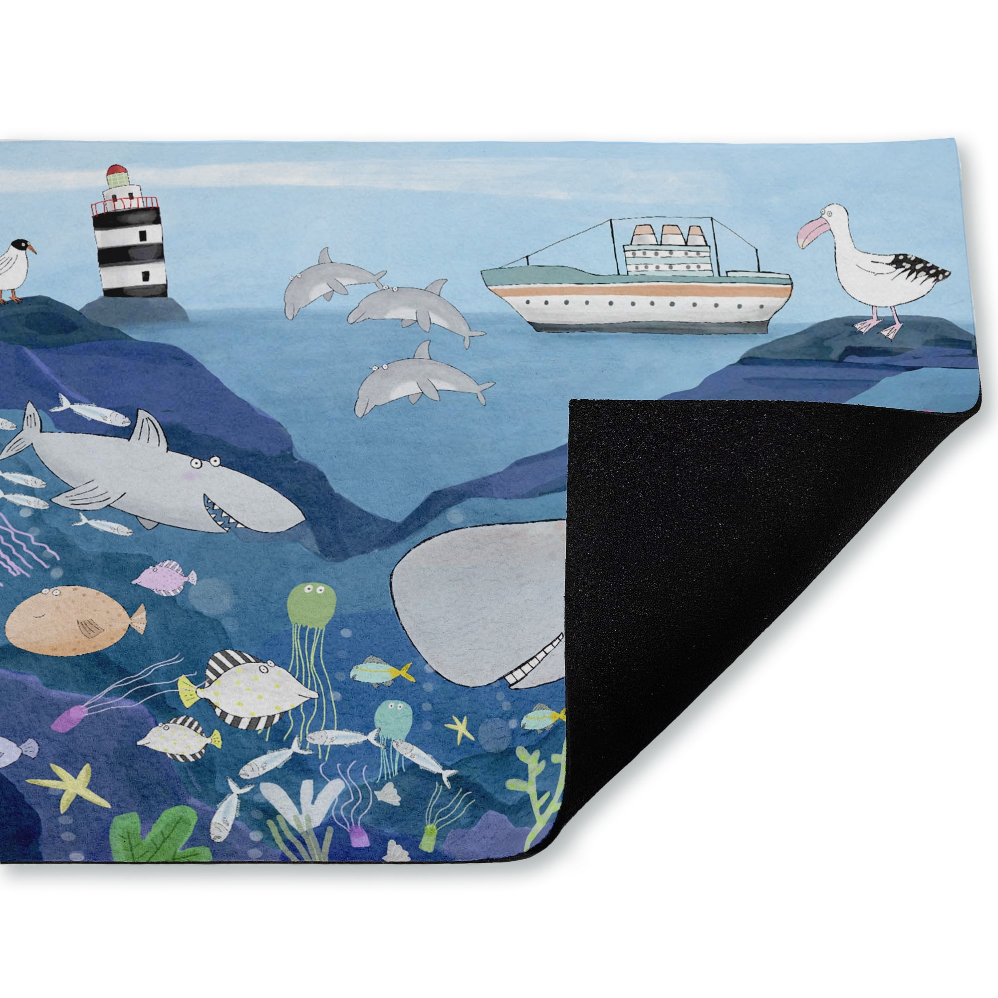 Stupell Industries Sea World Creatures Underwater Printed Outdoor Door Floor Mat, design by Carla Daly