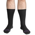thumbnail image 3 of Men's 3 Pair PIMA Cotton Premium Socks Ultra Soft Crew Length Trouser Dress Socks by CANDOR AND CLASS (Black Ribbed 1Pk - 3 Pairs), 3 of 7