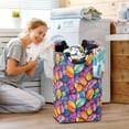 thumbnail image 5 of Yayeee Freestanding Laundry Hamper with Handle Collapsible Large Storage Basket for Clothes, Colorful Leaves, 5 of 7