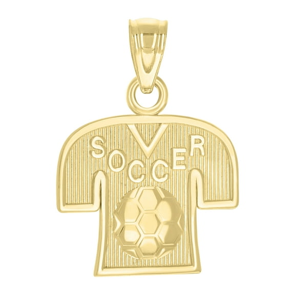 10kt Real Yellow Gold Mens Soccer Shirt Sports Charm Pendant