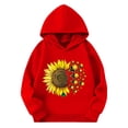 thumbnail image 2 of HAOTAGS Girls Long Sleeve Halloween Hoodies Size 6-8, Cute Printed Crewneck Pullover Sweatshirt Tops Red, 2 of 7
