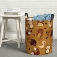 thumbnail image 4 of DouZhe Waterproof Collapsible Large Laundry Baskets, Cartoon Cute Animals Brown Prints Circular Hamper with Handles, 4 of 7