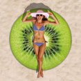 thumbnail image 2 of Toalla de Playa Fruta Redonda Azul Claro Toalla de Baño Manta de Playa a Prueba de Arena Toalla de Viaje Multifuncional Piscina Camping Yoga Fitness Toalla Deportiva, 2 of 5