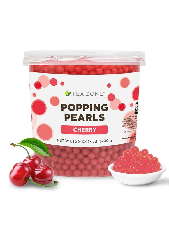 Tea Zone B2059 Cherry Popping Pearls for Beverage, Sweet snacks, Boba Milktea (7 lbs)