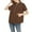 Brown, variant on Xudanell Womens Clothes Fashion Half Zip Hoodie Short Sleeve Pocket Oversized Comfort Colors Sweatshirt Top Grey S
