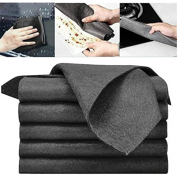 Zhuge Paño de limpieza mágico de microfibra antirayas, paño de limpieza reutilizable multiusos de microfibra para vidrio (11.81 x 11.81 pulgadas, 5 unidades)