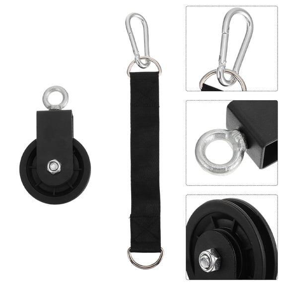 Raindrops Mute Row Wall Poleas Cable Pulley DIY Attachment Travel 15.5X10CM Black