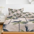 thumbnail image 6 of Twin XL Size Fitted Sheet Set - Palm Tree 2 Piece Bedding Sets 16" Deep Pocket Fitted Sheet with 1 Pillowcases, Tropical Coconut Botanical Summer Seaside Brushed Microfiber Hotel Luxury Bed Sheets, 6 of 9