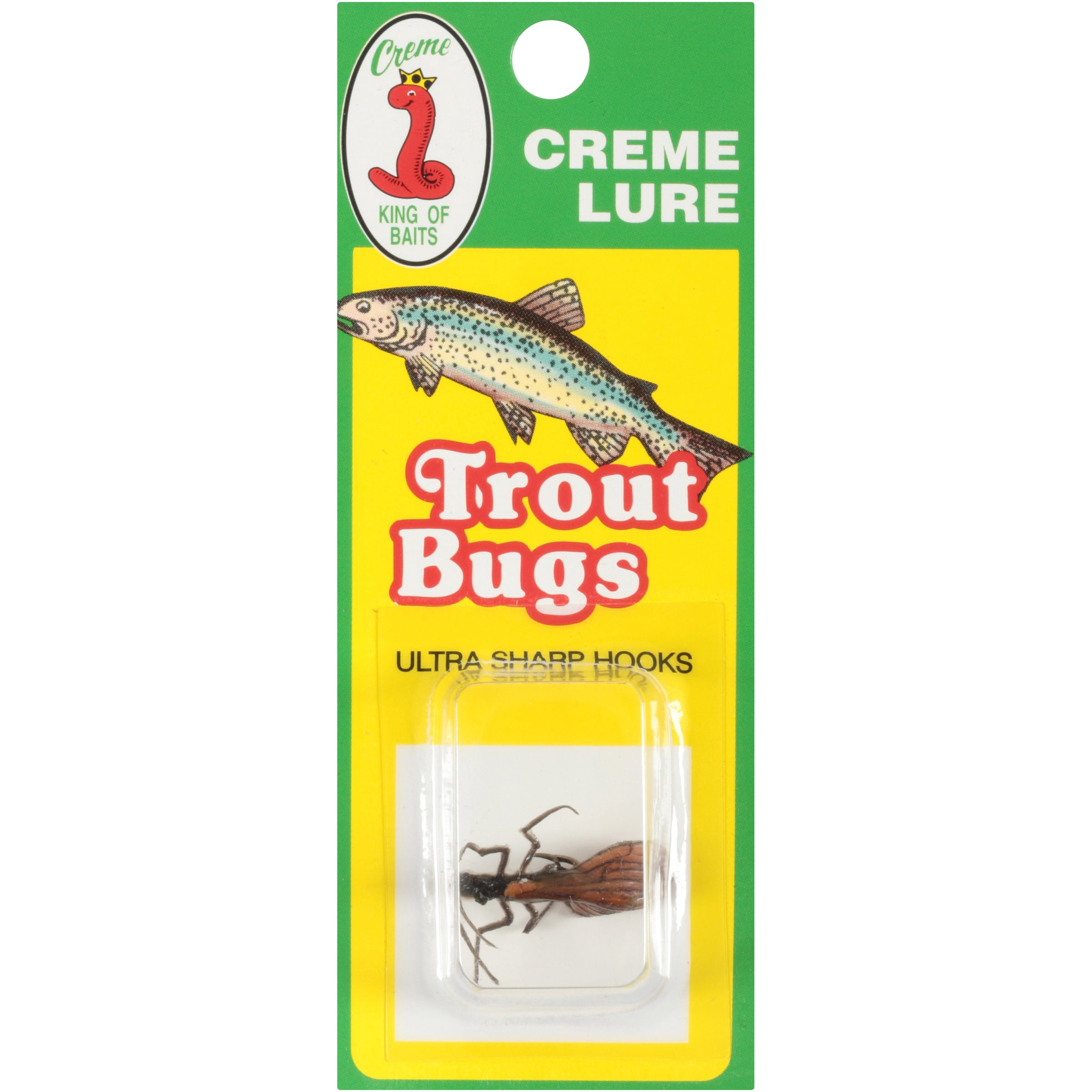 (2 pack) Creme Trout Bugs Caddis Fly Lure, Brown