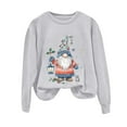 thumbnail image 6 of larppty Cute Gnomes Print Sweatshirt for Women Fall Christmas Graphic Party Crewneck Tops （Light Gray, XXL）, 6 of 6