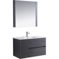 thumbnail image 6 of Valencia 36" Floating Bathroom Vanity with Sink and Mirror in Silver Grey, 6 of 7