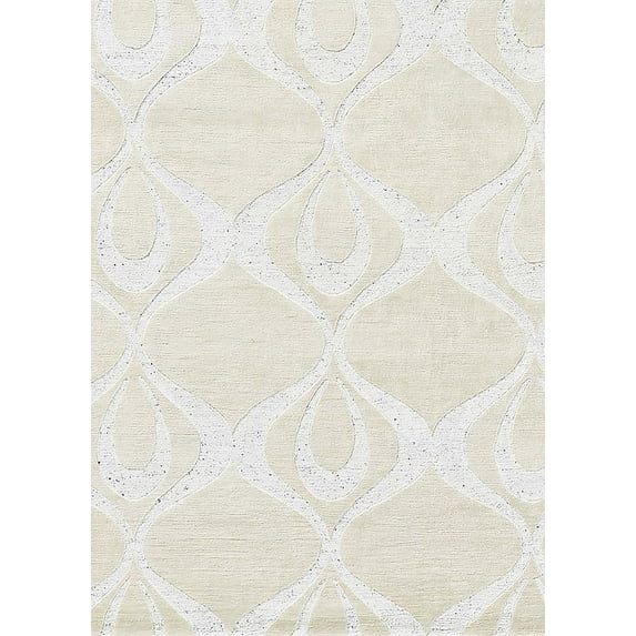 Ahgly Company Machine Washable Indoor Rectangle Industrial Modern Antique White Beige Area Rugs, 4' x 6'