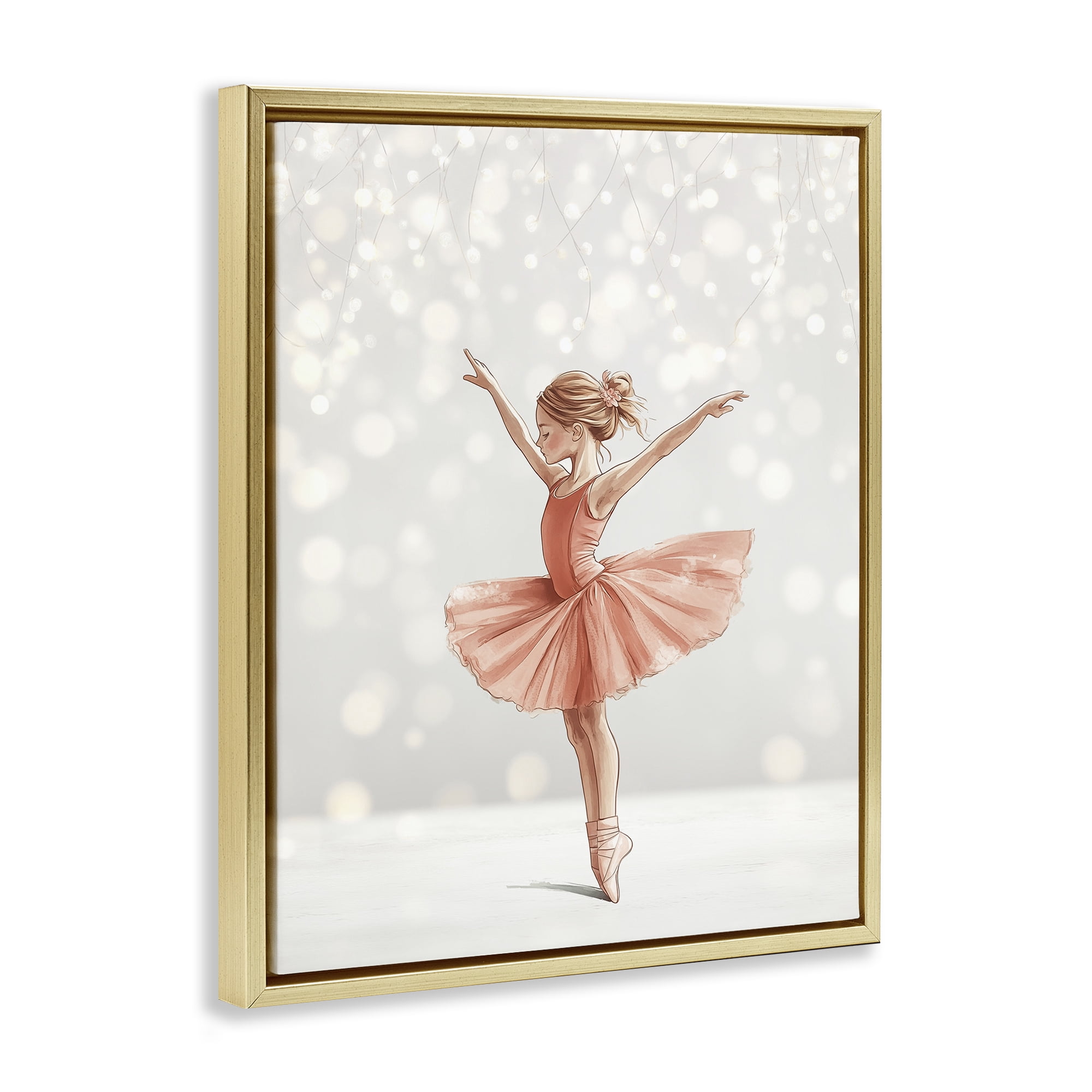 Stupell Industries Dancer In The Light Gold Framed Floater Canvas Wall Art, design by Christine Simpson Art