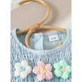 thumbnail image 5 of SJLDQY Toddler Baby Girl Outfits Summer Clothes 3D Flower Ruffle Sleeveless Smocked Tunic Top Shorts 2Pc Sets, 5 of 7