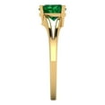 thumbnail image 3 of 1 ct Heart Cut Simulated Emerald Solitaire Engagement Ring for Women in 18K Yellow Gold, 3 of 5