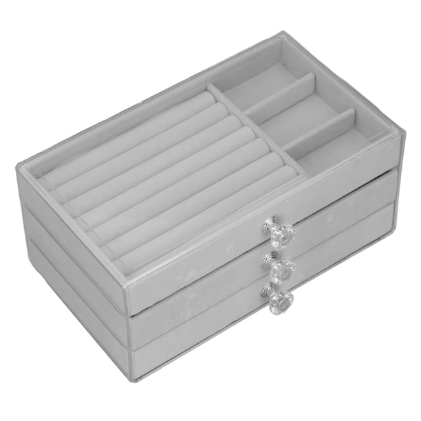 Joyero De Acrílico, Caja De Almacenamiento De Joyería De Acrílico De 3 Cajones Para Dormitorio Para Pendientes