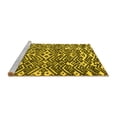 thumbnail image 2 of Ahgly Company Machine Washable Indoor Round Abstract Yellow Modern Area Rugs, 5' Round, 2 of 4