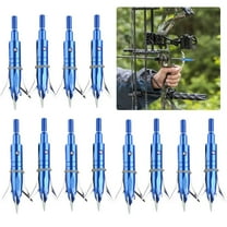 Cocobaby 12pack Archery Broadheads Hunting Archery Arrow Heads Points Tips 100 Grain Blue