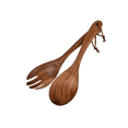 thumbnail image 1 of 2pcs Cuchara De Madera + Tenedor Para Ensalada Cocina Xtellar cafe, 1 of 4