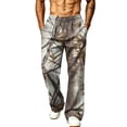 thumbnail image 7 of Havenx Mens Baggy Camo Pants Wide Leg Dry Leaf Print Elastic Waist Sweatpants with Pockets Open Bottom Camouflage Trousers Workout Athletic Jogger Soft Lounge Streetwear,Camel L, 7 of 7