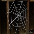 thumbnail image 7 of Halloween Large Spider Web Decoration, Round Spider Webs, Scary Haunted House Outdoor Wall Decor for Halloween Party Hanging Decorations White 59in, 7 of 7
