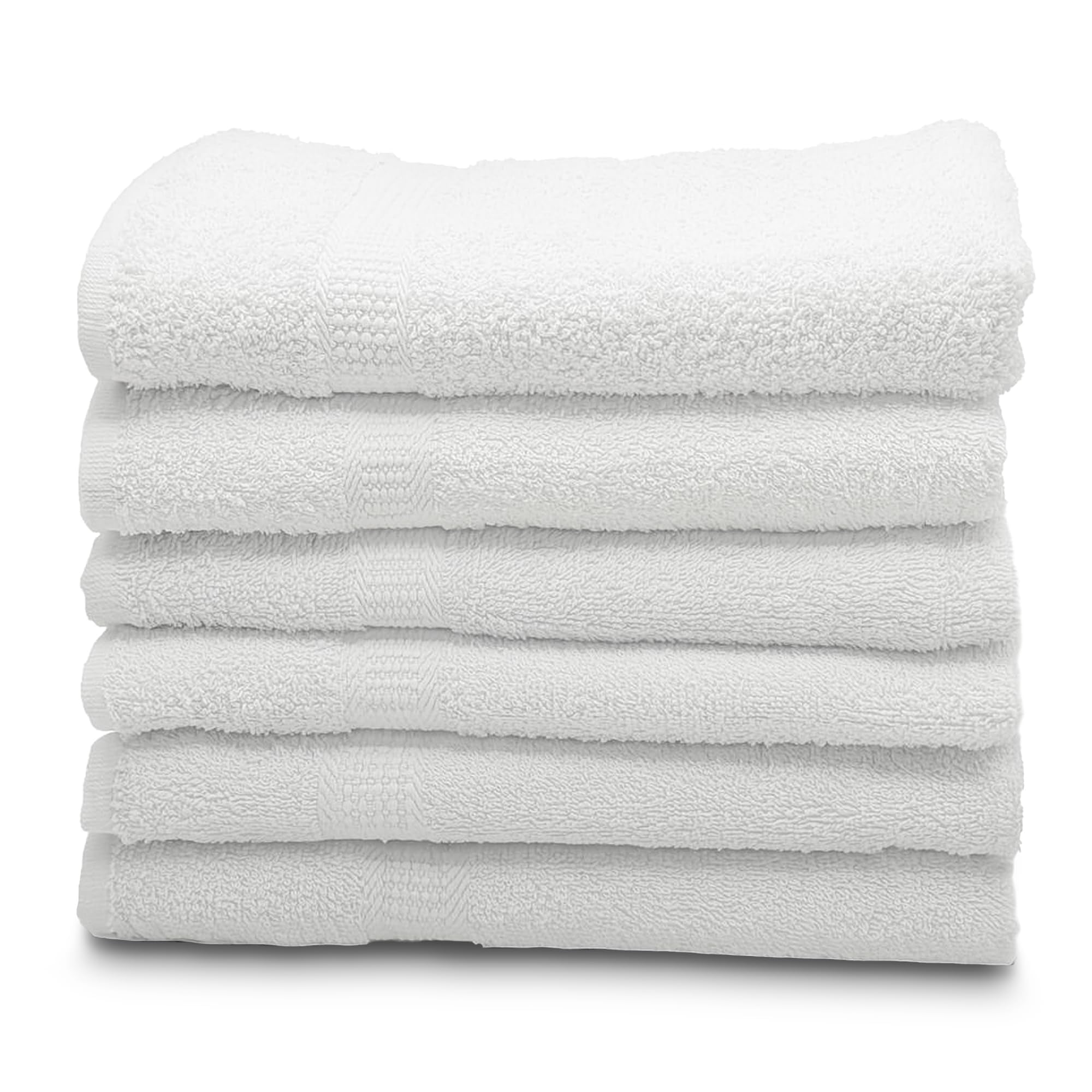 Zuperia 6-pack Classic Bath Towels, 30" x 60" Cotton Bathroom Towels, Ultra Soft, Highly Absorbent, Fast Drying, Durable for Home, Gym, Spa, Hotel, (WHITE)