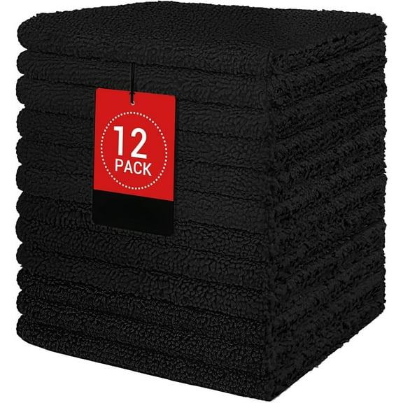 Microfiber Washcloths 12 Pack, Highly Absorbent and Soft Face Towel, Multi-Purpose Wash Cloths for Bathroom, Gym, Hotel, Spa and Kitchen, Multicolor 12x12 Inch, Blue